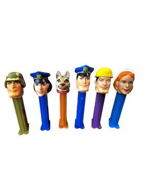Pez Dispensers 2003 Emergency Heroes 6/Lot  Used  Great Condition